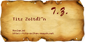 Titz Zoltán névjegykártya