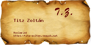 Titz Zoltán névjegykártya