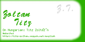 zoltan titz business card